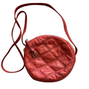 Evan Picone Red Round Crossbody Bag